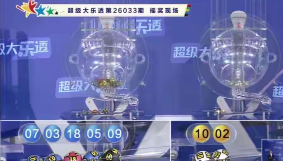 大乐透第26033期开奖号码现已揭晓，开奖号码为：前区03、05、07、09、