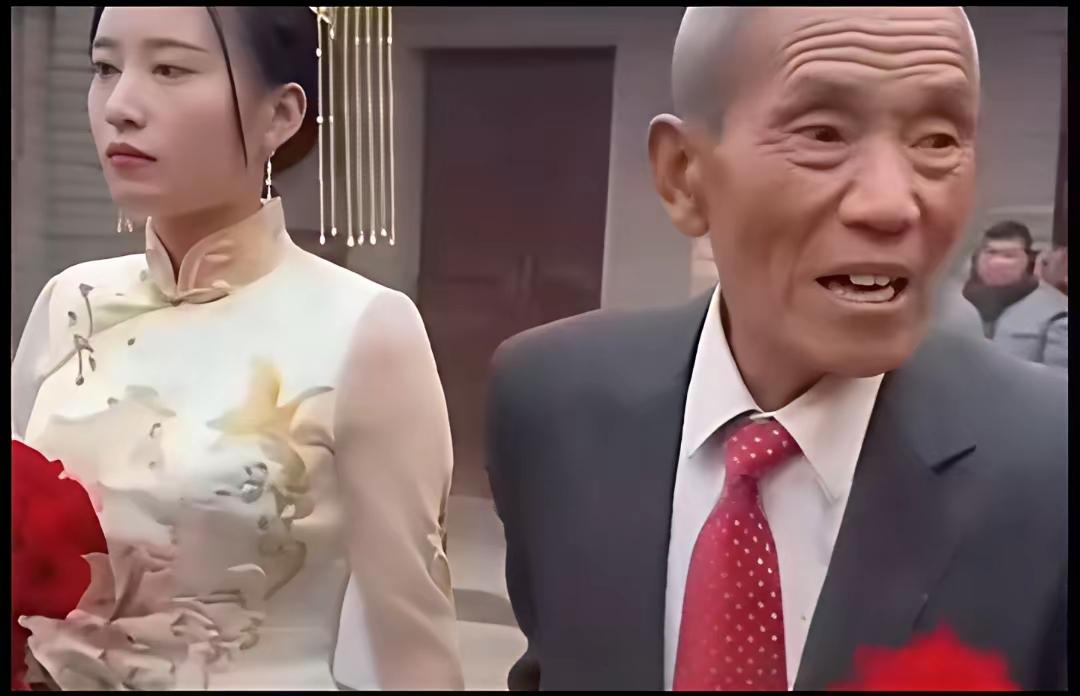 盛大的婚车队伍排成长列，满满一箱彩礼现金摆得格外惹眼，排场十足的婚礼现场，新娘却