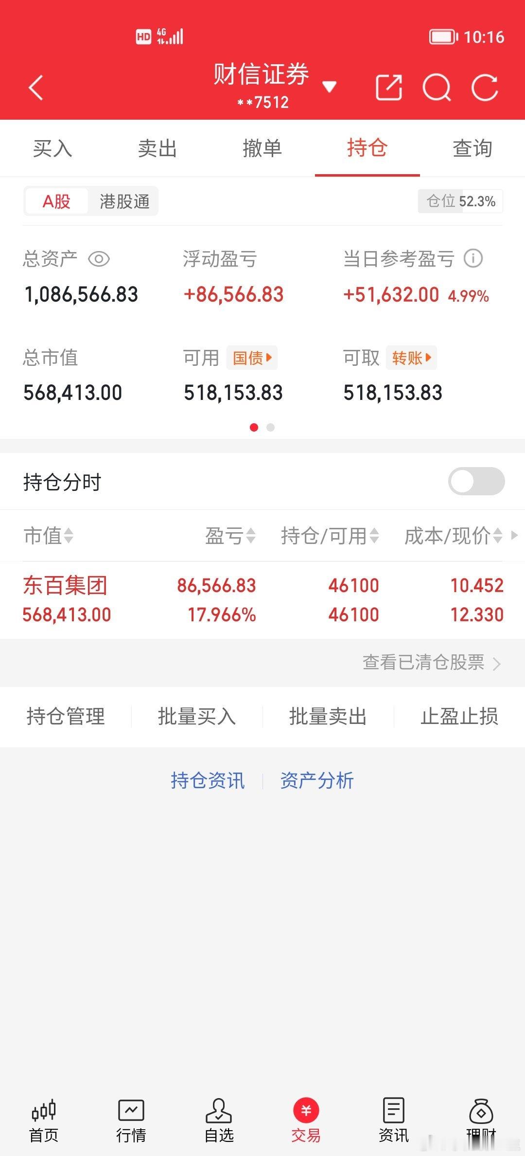 大家早上好！100万本金，目标1年做到500万，1年翻5倍，欢迎各位前来验证！（
