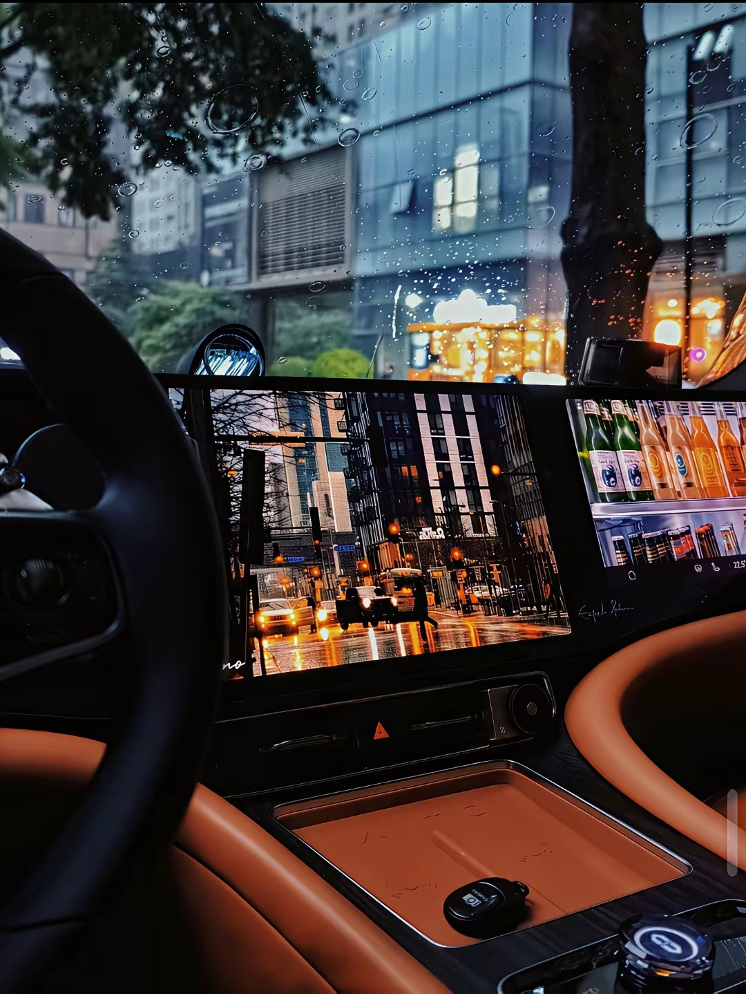 躲在车里和心爱的人看雨，是不是很治愈呢？