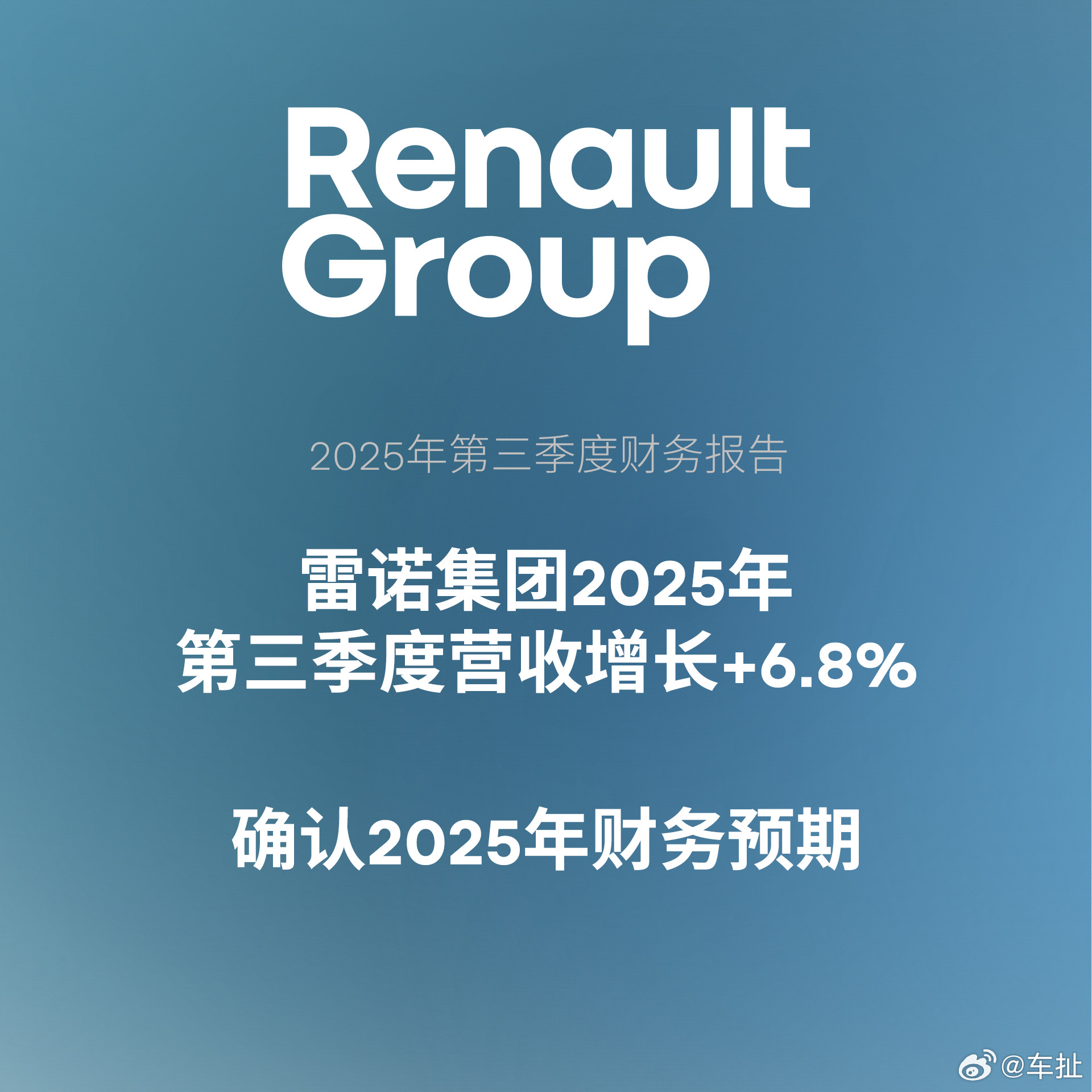 雷诺集团2025年第三季度业绩交出稳健增长答卷，营收与销量双双实现同比提升，