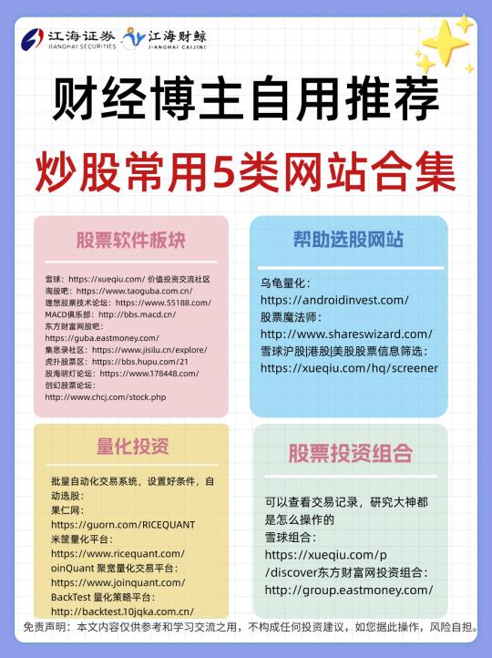 🔥炒股常用的5类网站合集（财经博主推荐）