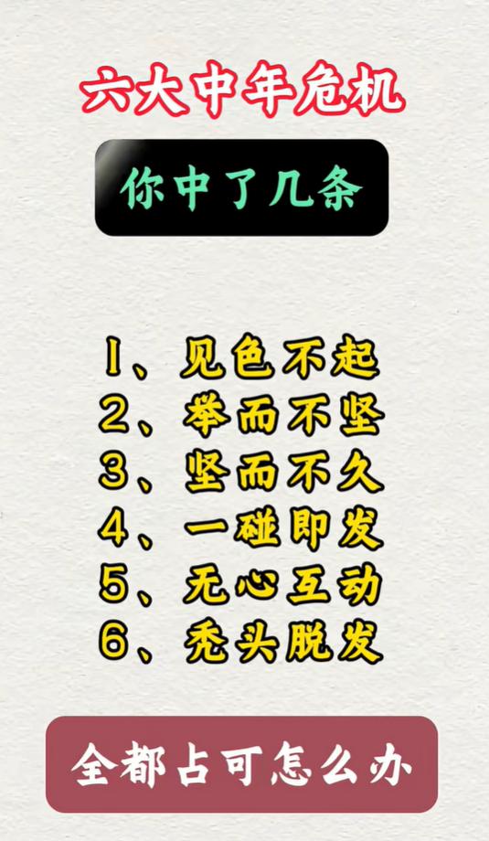中年男士六大体虚表现，精力下滑伴脱发要重视
