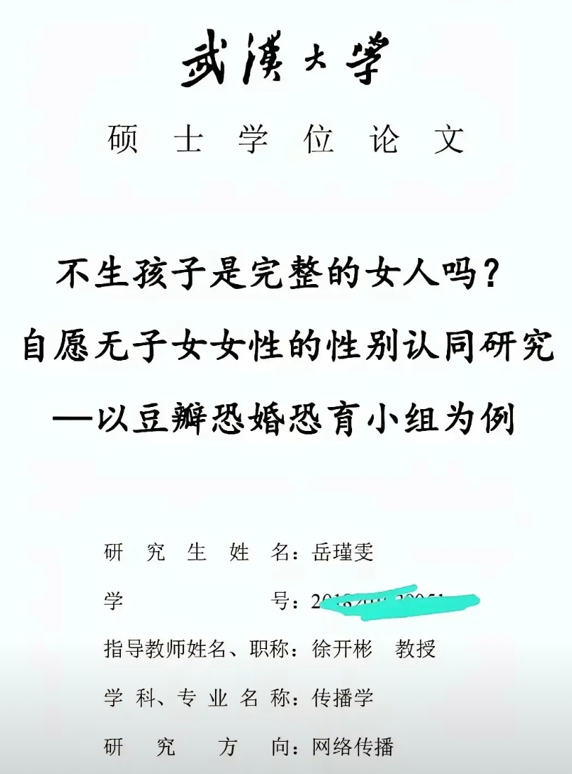 武汉大学的硕士生论文，太雷人了吧？就这标题，这都在研究些什么玩意儿呀？徐开彬