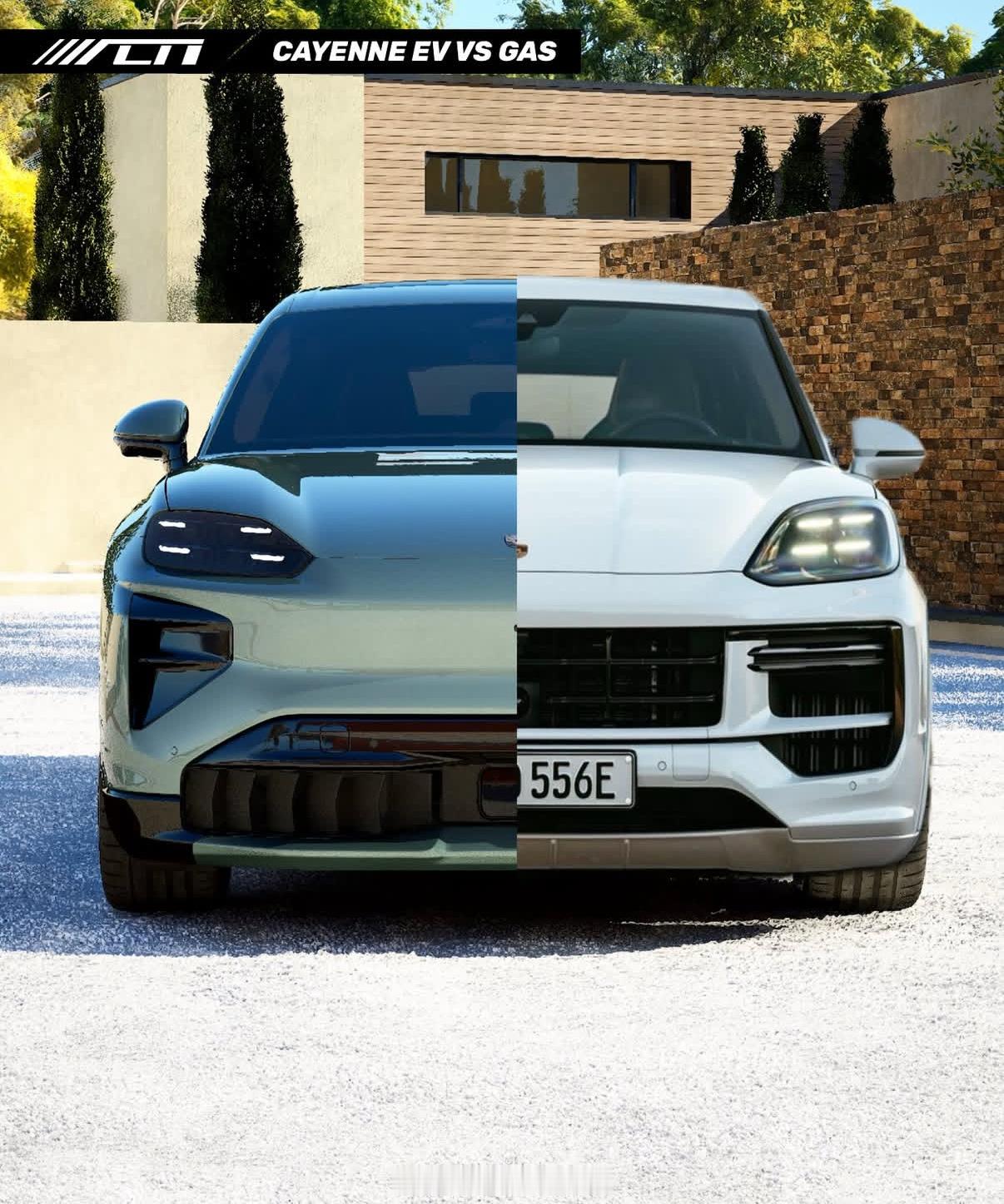 保时捷卡宴🔋纯电版⛽️燃油版哪个设计更好看？