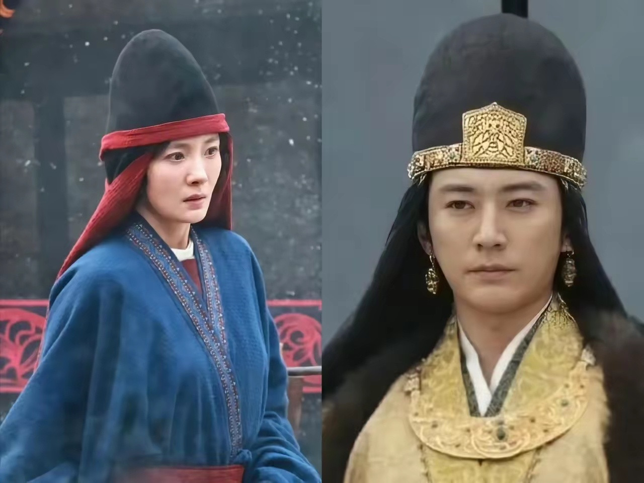 是不好看，杨幂刘学义《江山大同》路透，先别骂造型师，这俩帽子真的有历史原型。杨