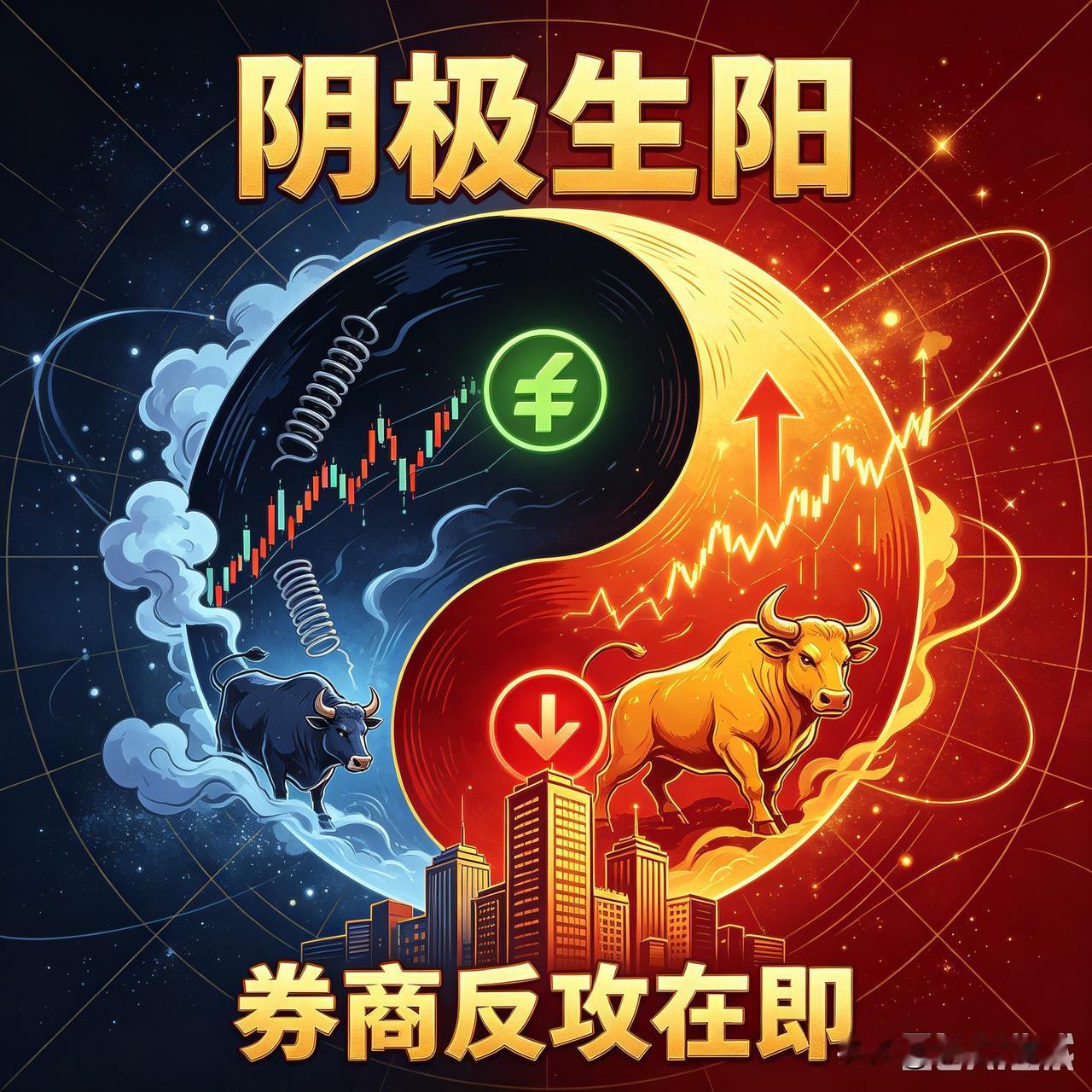 读懂阴阳消长，再看券商盘面，很多困惑瞬间豁然开朗！涨为阳，跌为阴；喧嚣追捧