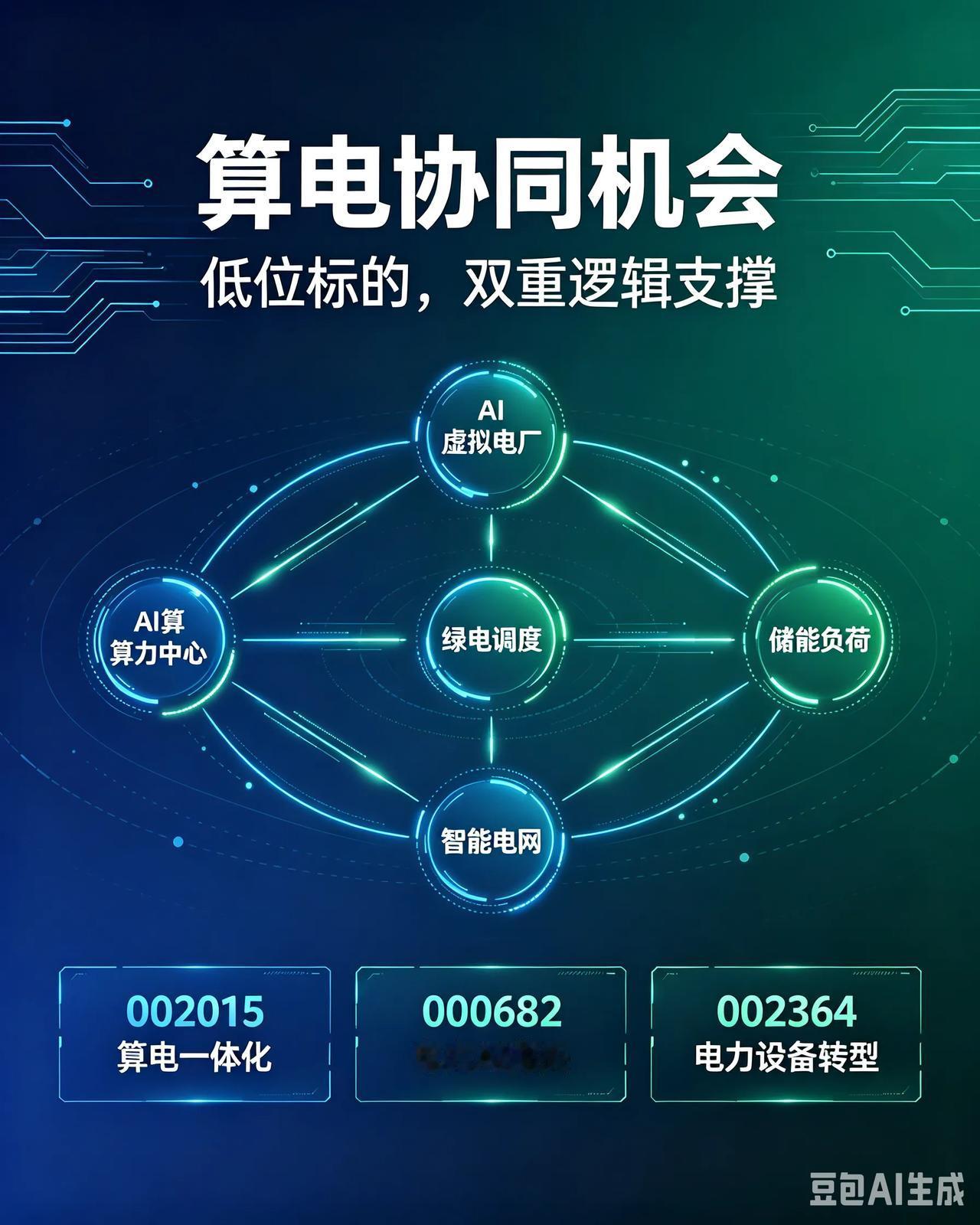 低位潜力标的梳理：AI算力+虚拟电厂双赛道共振当前算电协同成为市场新兴高