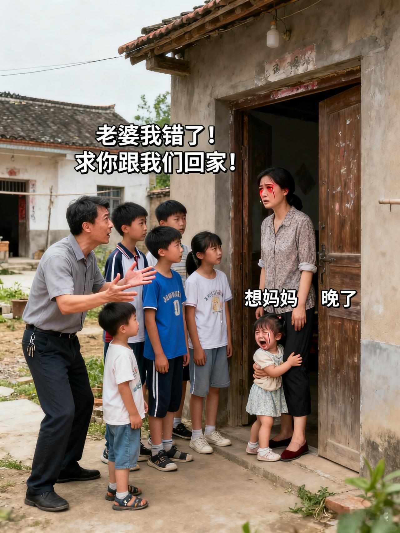 男子离婚后带7个娃堵门道歉:7个孩子的眼泪,没叫醒他婚前的糊涂“老婆我错了