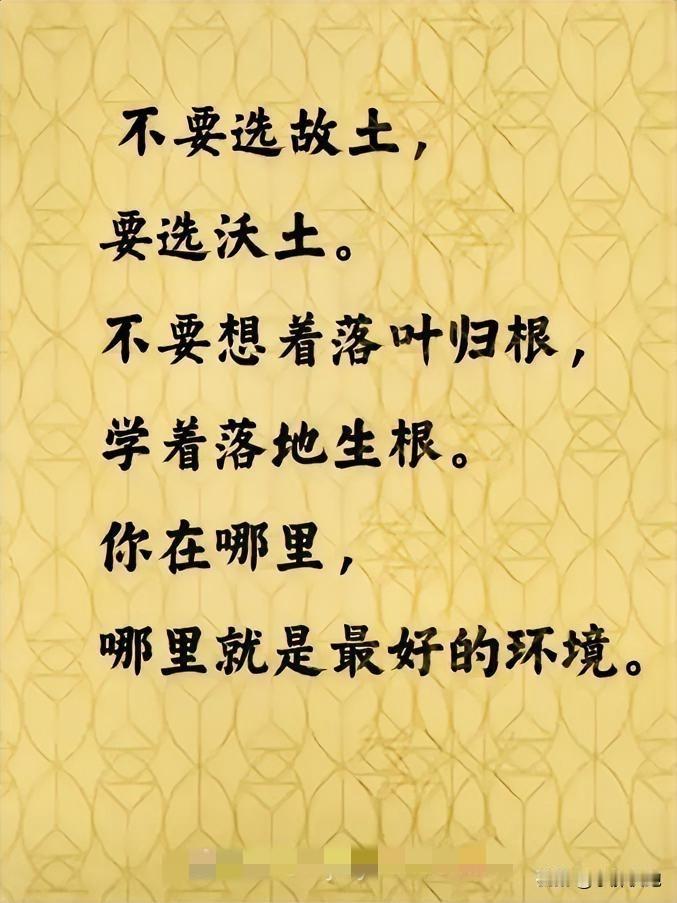 每个人都有不同的选择，你认为正确的选择对于别人来说是不一定的，有些人四海为家，到