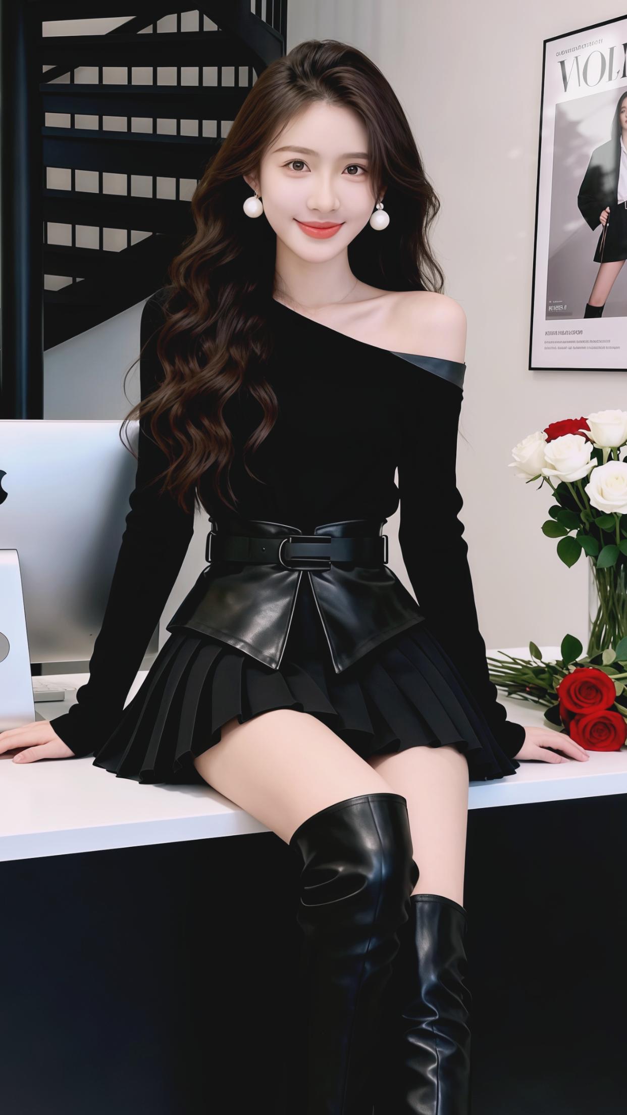 御姐黑色系穿搭穿搭好身材好气质性感女神