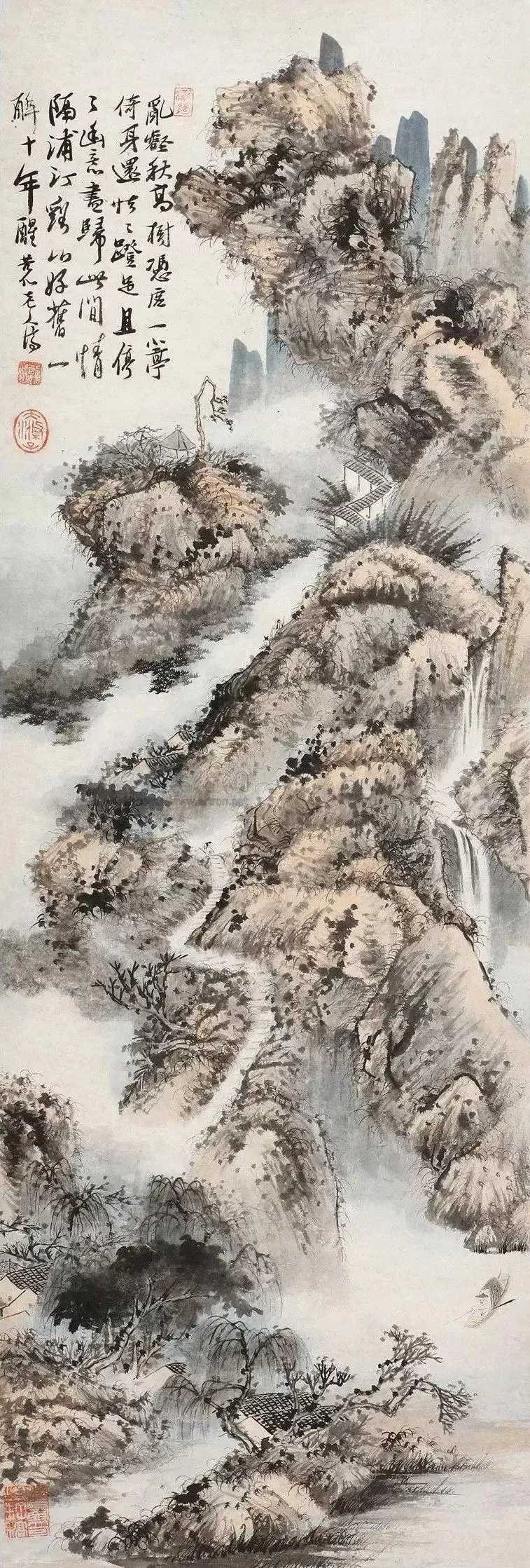 石涛浦汀秋壑图这就是中国风遇见艺术