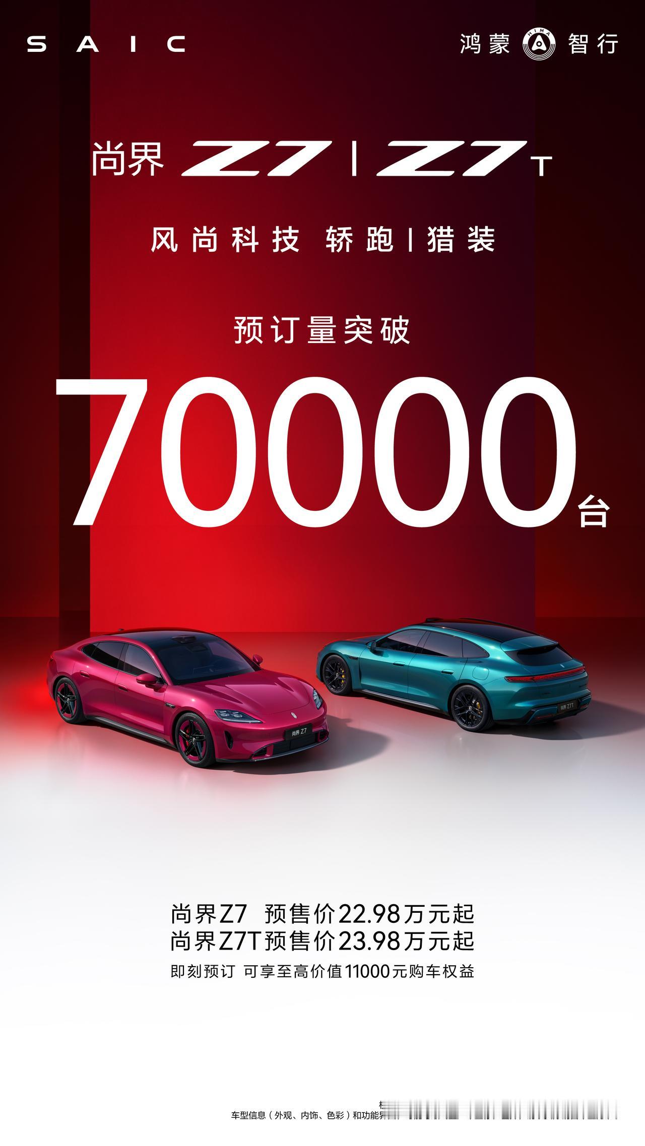 尚界Z7|Z7T小订破7万，这届年轻人真下手了刚看到尚界Z7、Z7T小订数据，