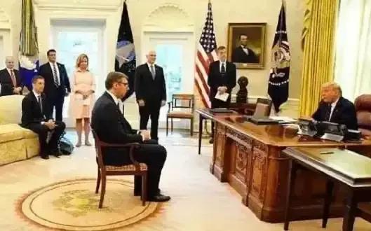 美国总统特朗普与到访美国的非洲五国总统合影，比当年塞尔维亚总统武契奇还惨，当年武