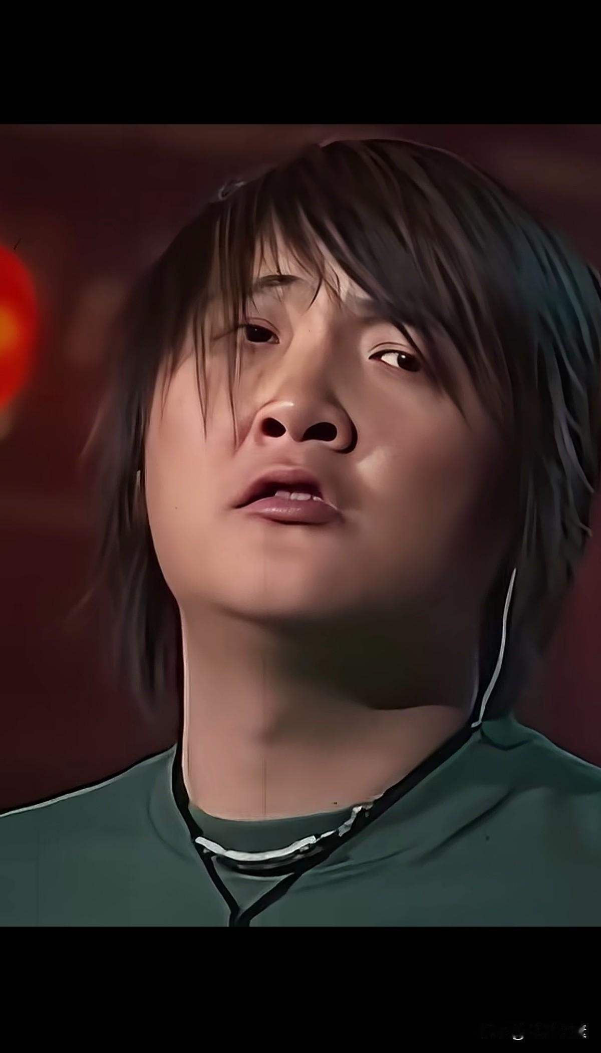 年轻时候的孙楠，不服天不服地，一副桀骜不驯的样子。