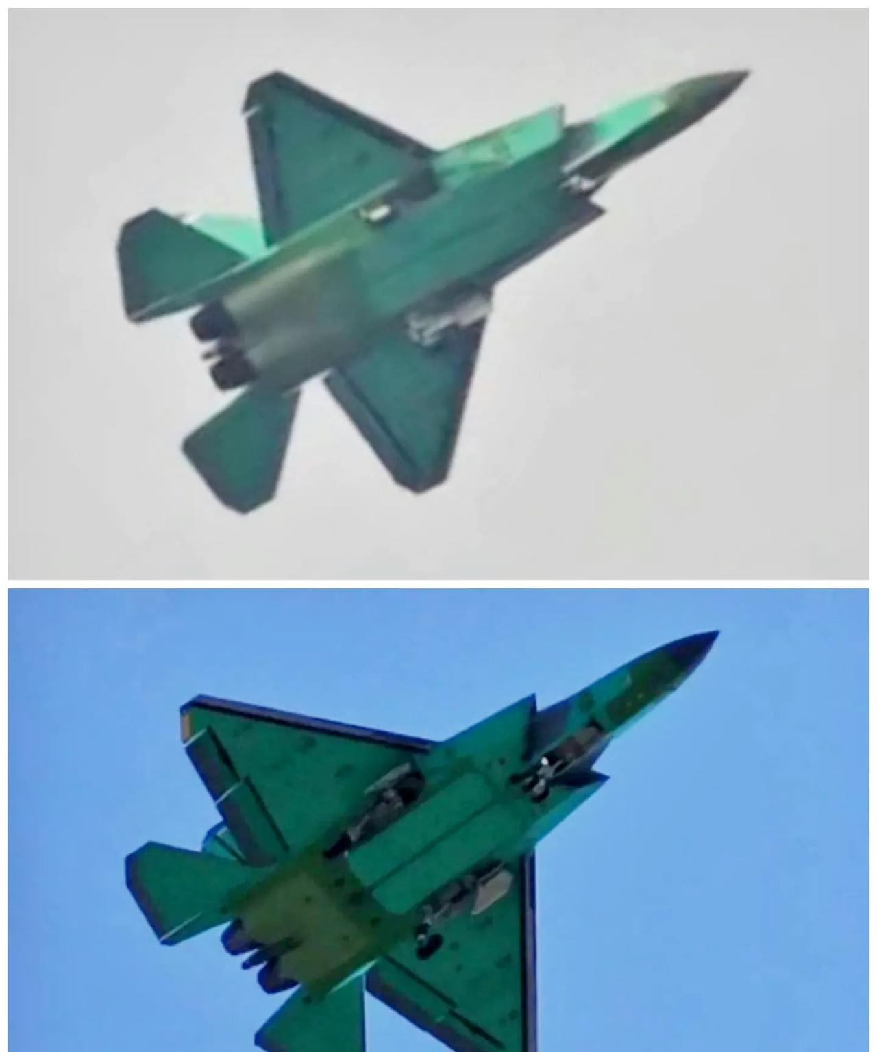 首见歼35海空双绿皮机同角度对比图，大家分得清哪个是海军版，那个是空军版吗？其实