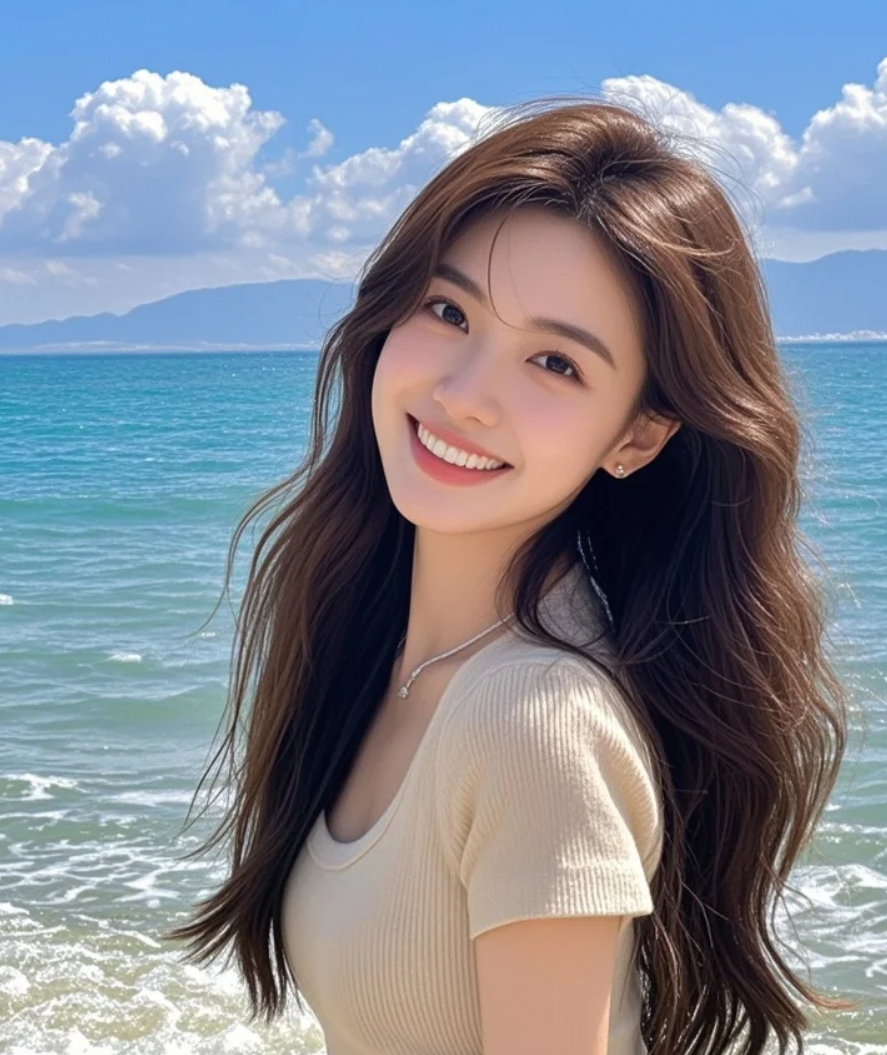 淡妆出街，海风是我的滤镜，旅行是我最美的背景。