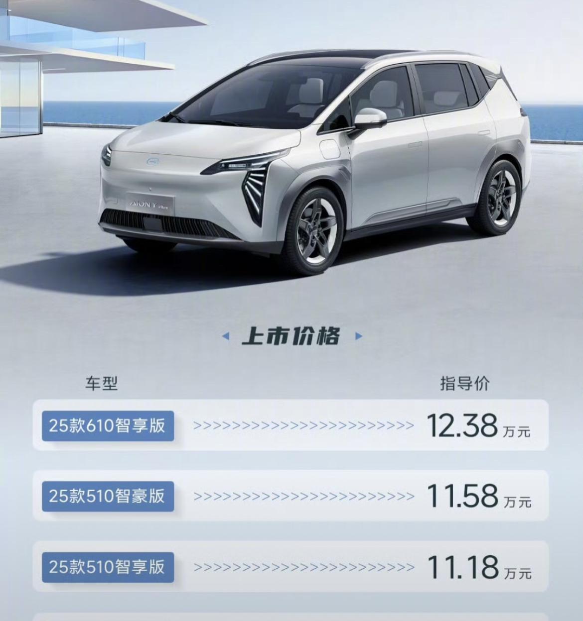 广汽埃安2025款AIONYPlus今日正式上市，起售价9.98万，罗永浩在