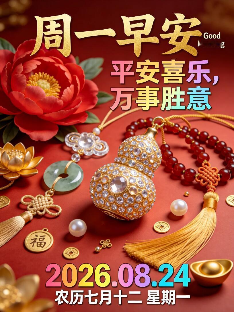 2026.8.24周一早安祝福图片海报壁纸拿图吱一声噢～