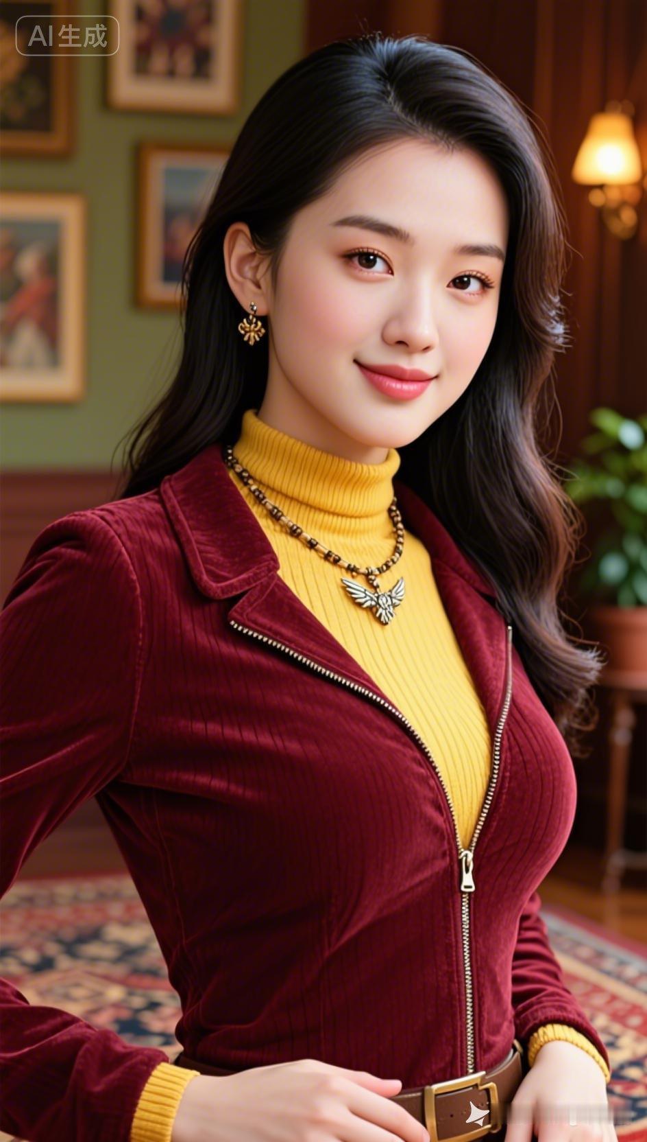 秋日穿搭指南：暖色系毛衣+酒红色外套，甜美又时尚！