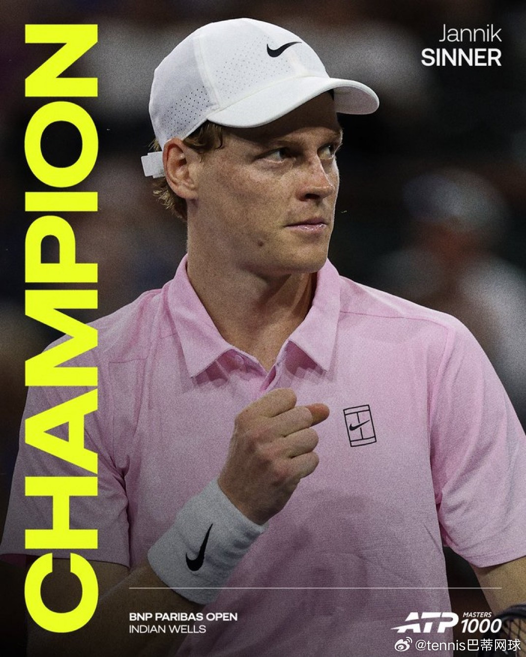 📊扬尼克·辛纳（🇮🇹）的冠军墙📊扬尼克·辛纳（意大利）在首次夺得印