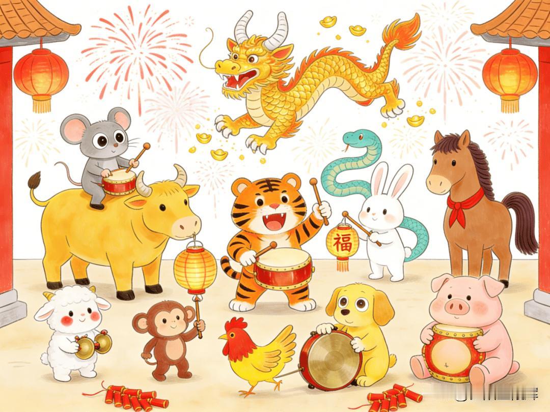 下联：龙马腾飞狗舞鸡歌鼠拜年上联：[招财进