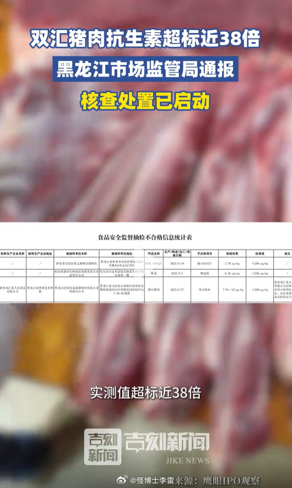 这次双汇猪肉检出的是林可霉素（Lincomycin），这是由链霉菌产生...