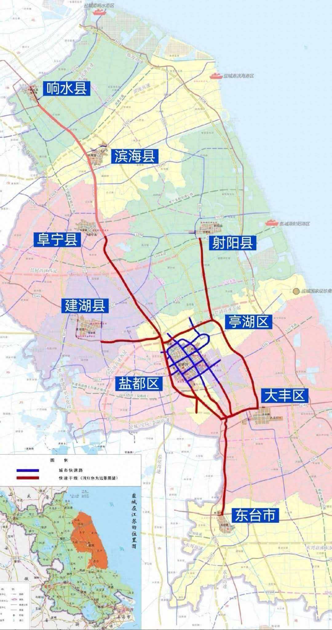 城市快速路对于一个地级城市是非常普及的，在江苏和浙江很多县级城市也建设了很多快速