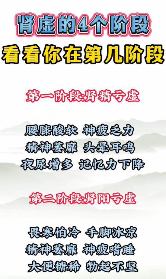 从肾精亏虚到肝肾两虚，肾虚四阶段的身体信号