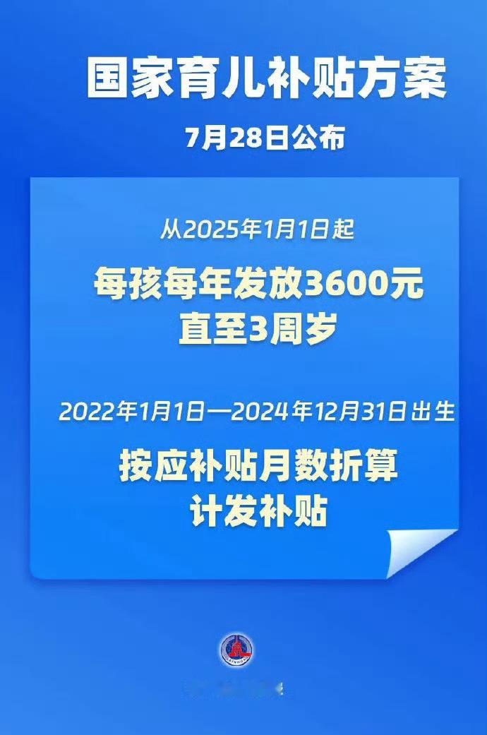3岁以下婴幼儿每年补贴3600元终于有利好政策是跟我有关系的。[捂嘴