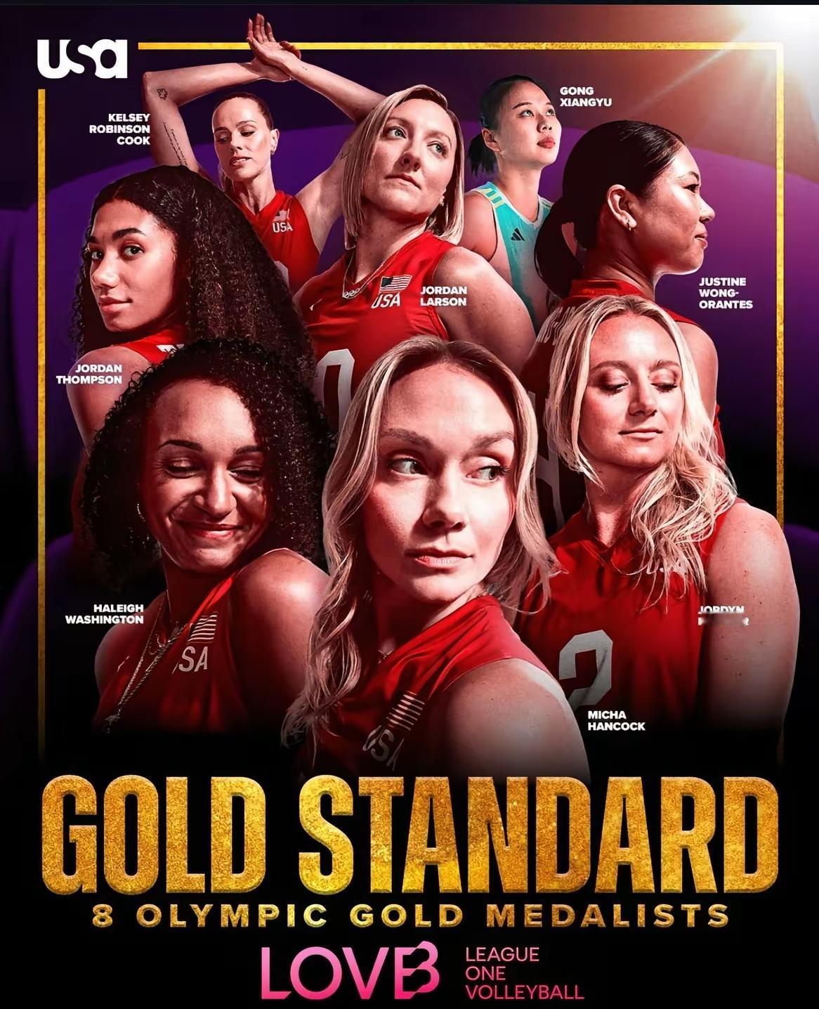 中国女排队长龚翔宇登上美LOVB海报，天津女排前队长李盈莹登上世联赛南京站海报