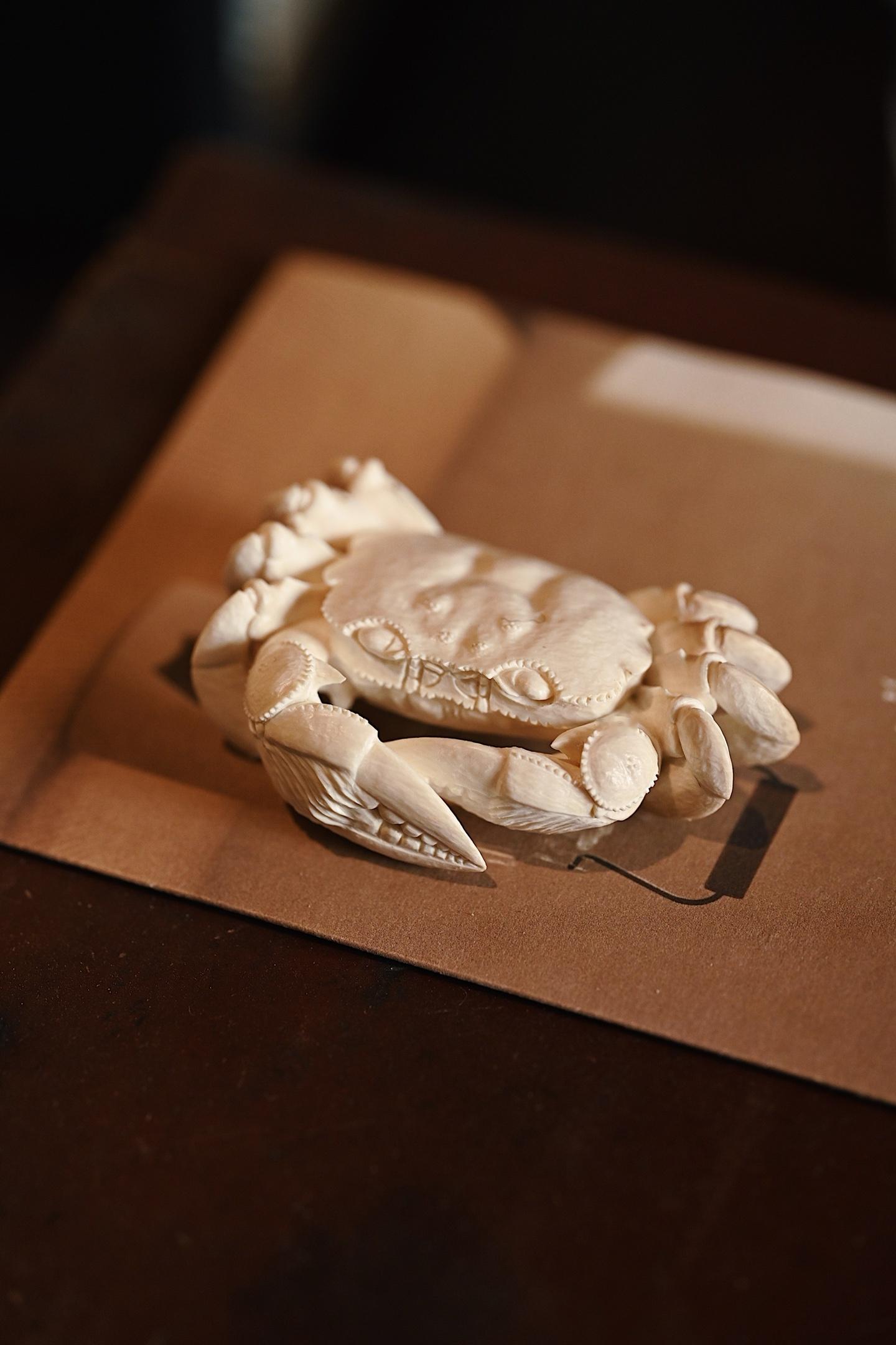 猛犸|八方来财•螃蟹茶宠摆件料质温润，螃蟹八爪展开腾挪，双钳粗壮有力灵动传