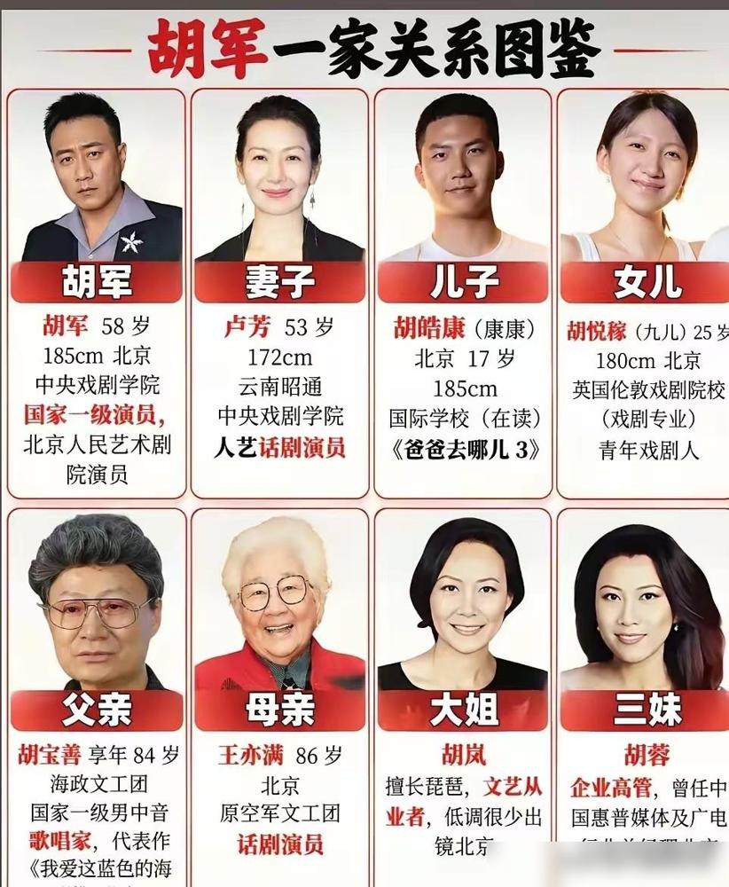刷到一张胡军家的关系图，看完最大的感受就俩字：踏实。我这个年纪的人，见过太多