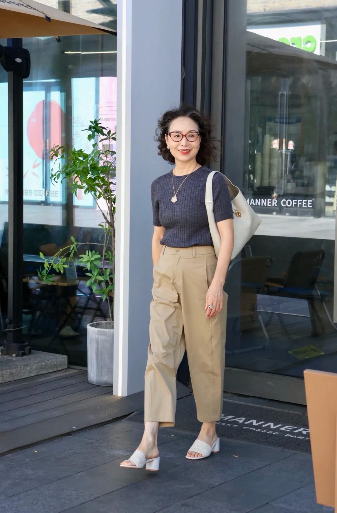 初夏气质密码✨成熟大龄女必入西裤穿搭谁懂啊👭初夏想穿得利落又有气质，西裤