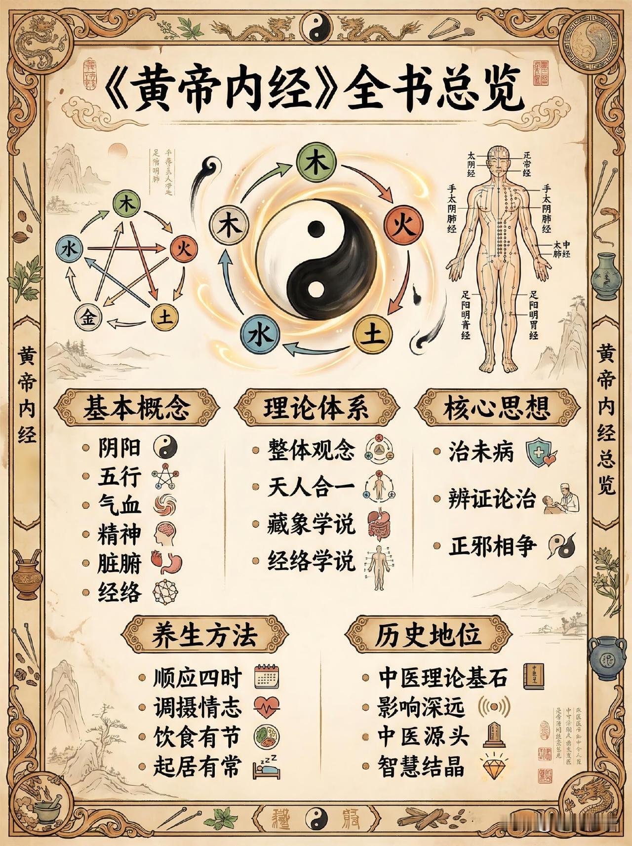 图解《黄帝内经》绝了！中医智慧不再难懂一直觉得《黄帝内经》高深莫测，全是古