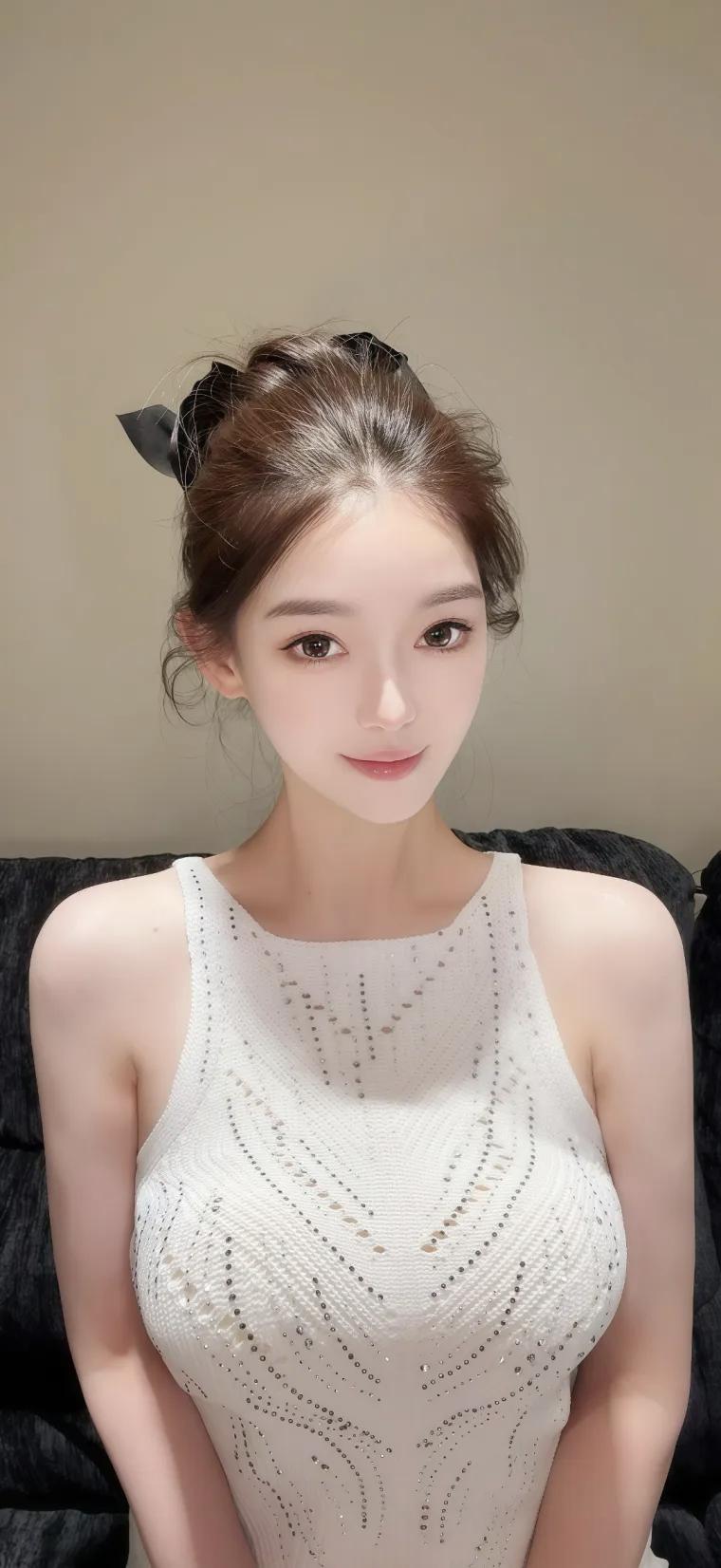 轻纱薄雾里，美人似画来。