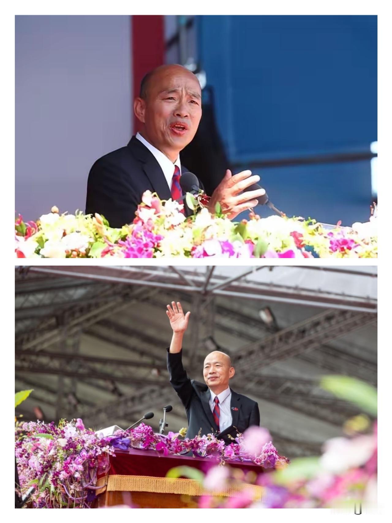 湾“双十”这场戏，真是把“出糗”俩字演得明明白白！赖清德刚讲完话，韩国瑜拿着稿子