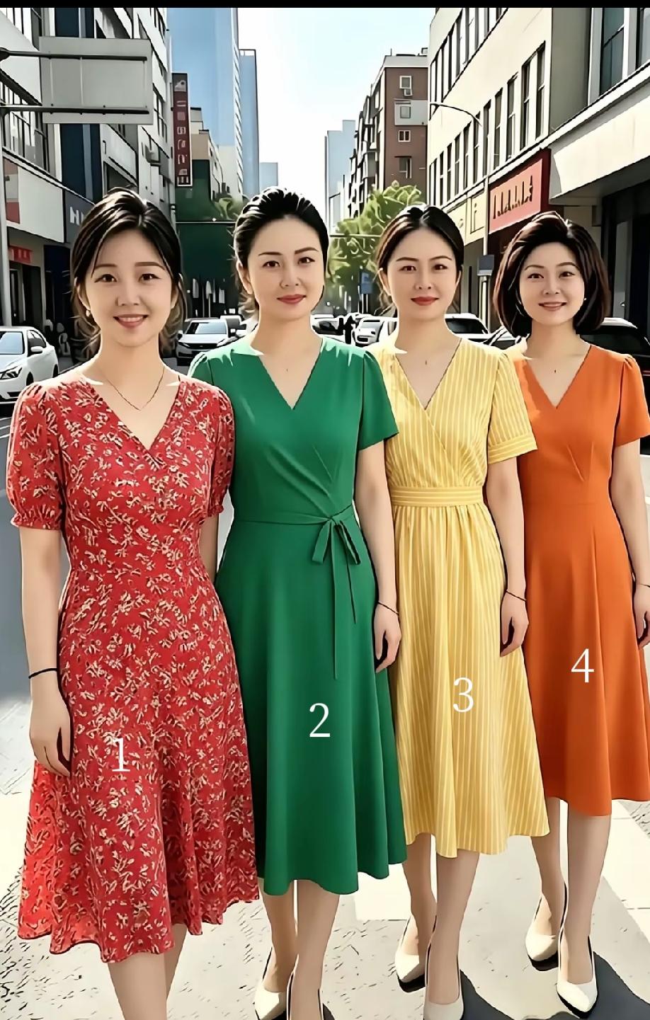我妈说就喜欢2号美女做你嫂子，她皮肤白净，端庄优雅，穿着一套苹果绿长裙，显得她格
