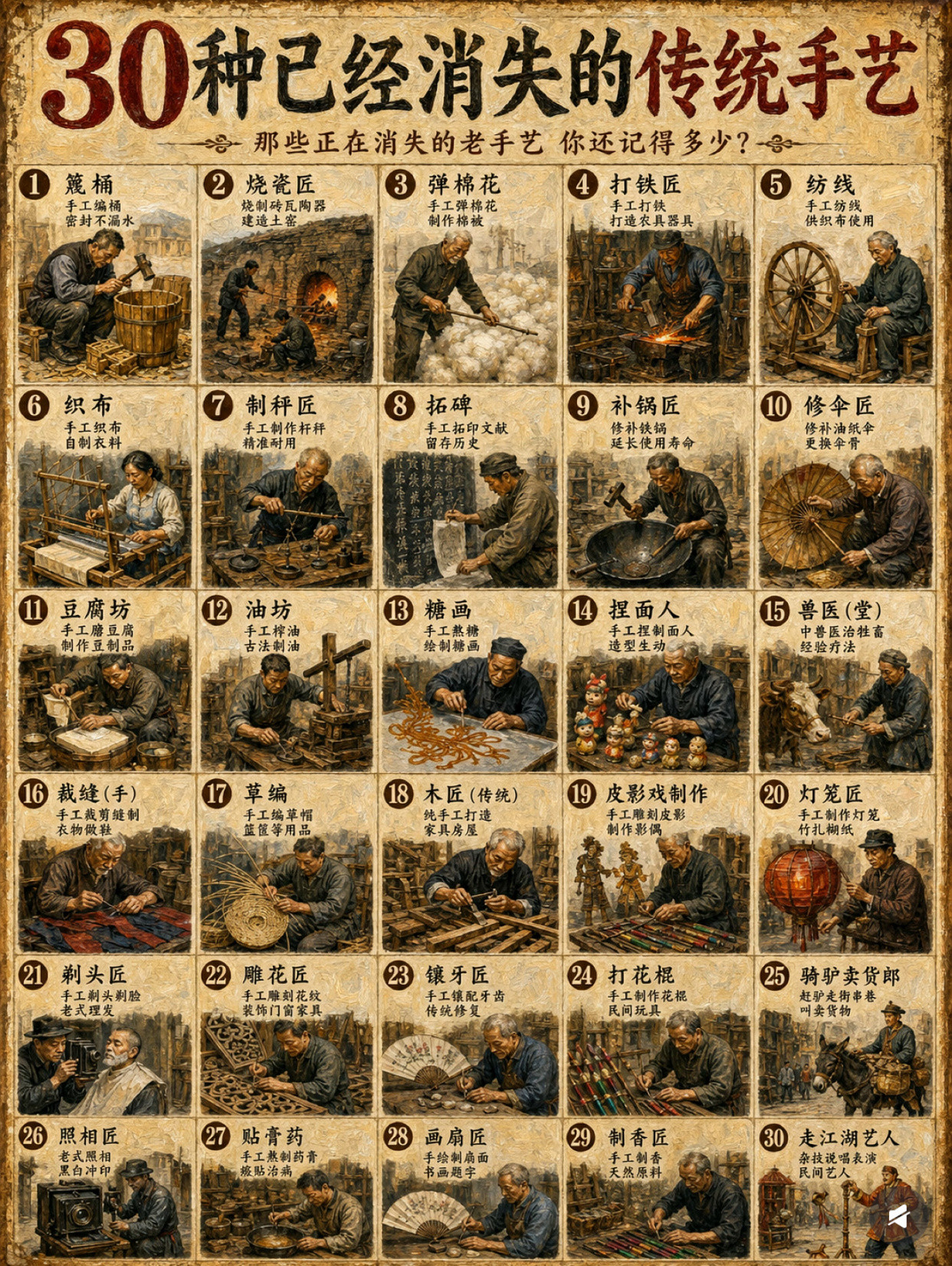 消失的传统手艺，你知道几种？​​​
