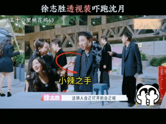 徐志胜你别这样沈月害怕徐志胜黑色蕾丝透视内搭五十公里桃花坞对比沈月过往影视