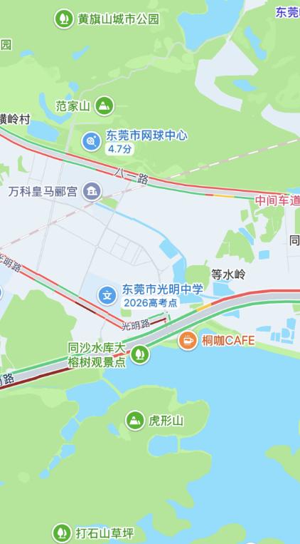6月10日的东莞堵车堵得怀疑人生！今天东莞人上班打开导航到处都是红色的，原来