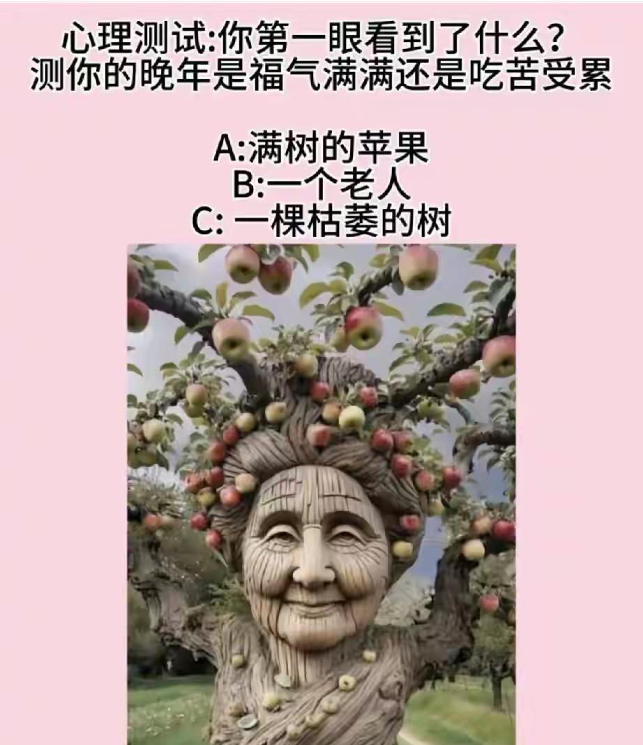 一眼看穿你的晚年生活？看这张图，你第一眼看到的是啥？