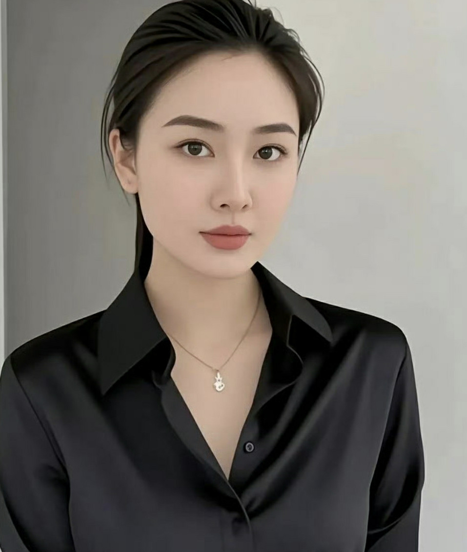 人美穿啥都好看，一件黑色的衬衫都能把气质拉满！