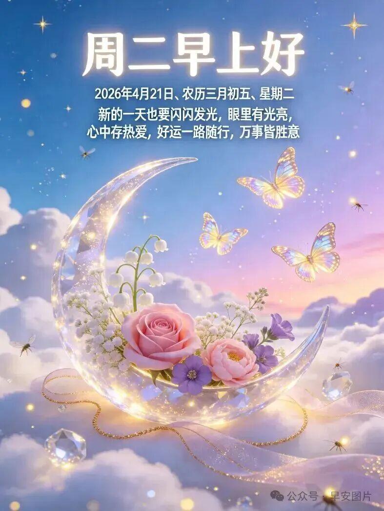 🎄温暖的问候，伴随每一个清晨。🌹真挚的祝福，如同甜蜜的馨香。💐愿这声周二早
