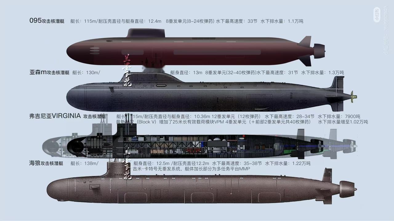 095型“大黑鱼”，就是水下055大驱，作战性能比肩美国“海狼”级，碾压俄罗斯8