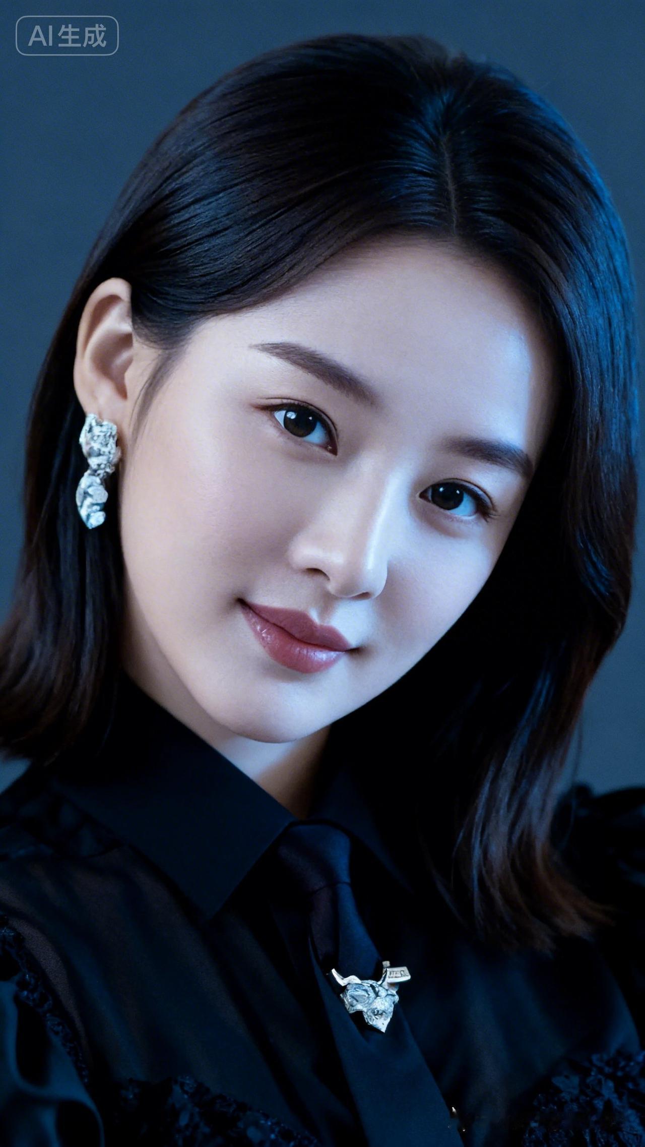 优雅黑丝绒，闪耀的耳环与别针，尽显高贵气质。