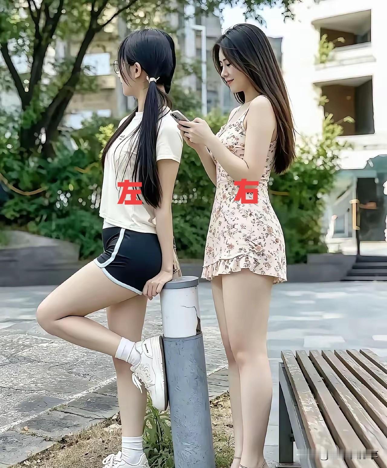 左边美女20岁天真浪漫，右边女孩28岁，温柔大方，假如选1个做老婆，你选哪1个？
