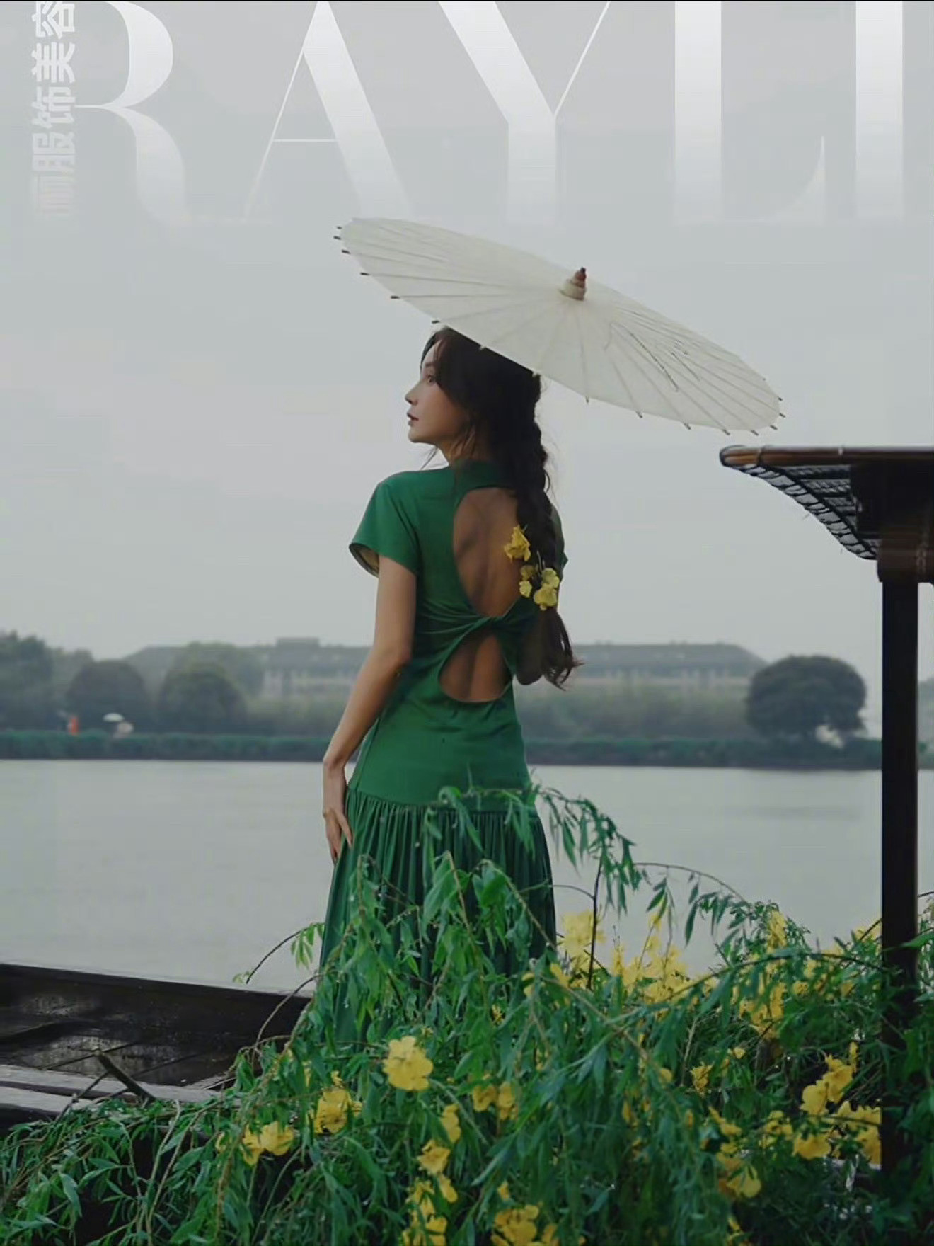 Angelababy江南雨景氛围感雨落入听，花停于镜，独属于杨颖的江南烟雨p4最
