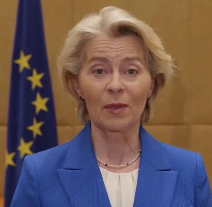 欧盟委员会主席冯德莱恩今天（1月19日）发文说：“我已同北约秘书长吕特、法国总统