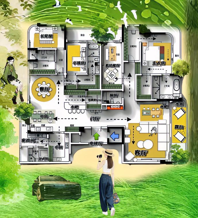 藏得最深，不迷茫的户型，布局自信来自于，一个又一个的小小空间，成功改造，385m